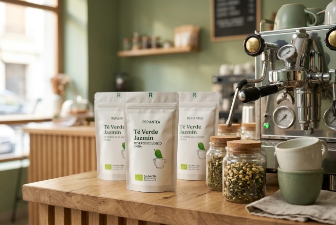 Infusiones ecológicas REPLANTEA en un establecimiento de hostelería