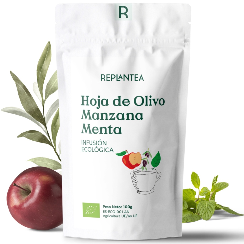 [IN011] Infusión de Hoja de Olivo, Manzana y Menta Ecológica 100g