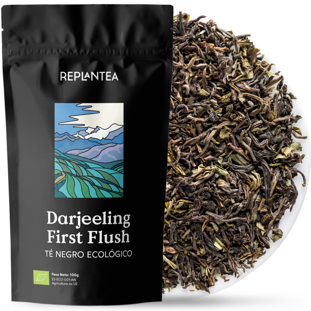 TÉ DARJEELING FIRST FLUSH Ecológico 100g (50 Tazas) | Té Premium del Himalaya Darjeeling Snowview | Té de Especialidad REPLANTEA