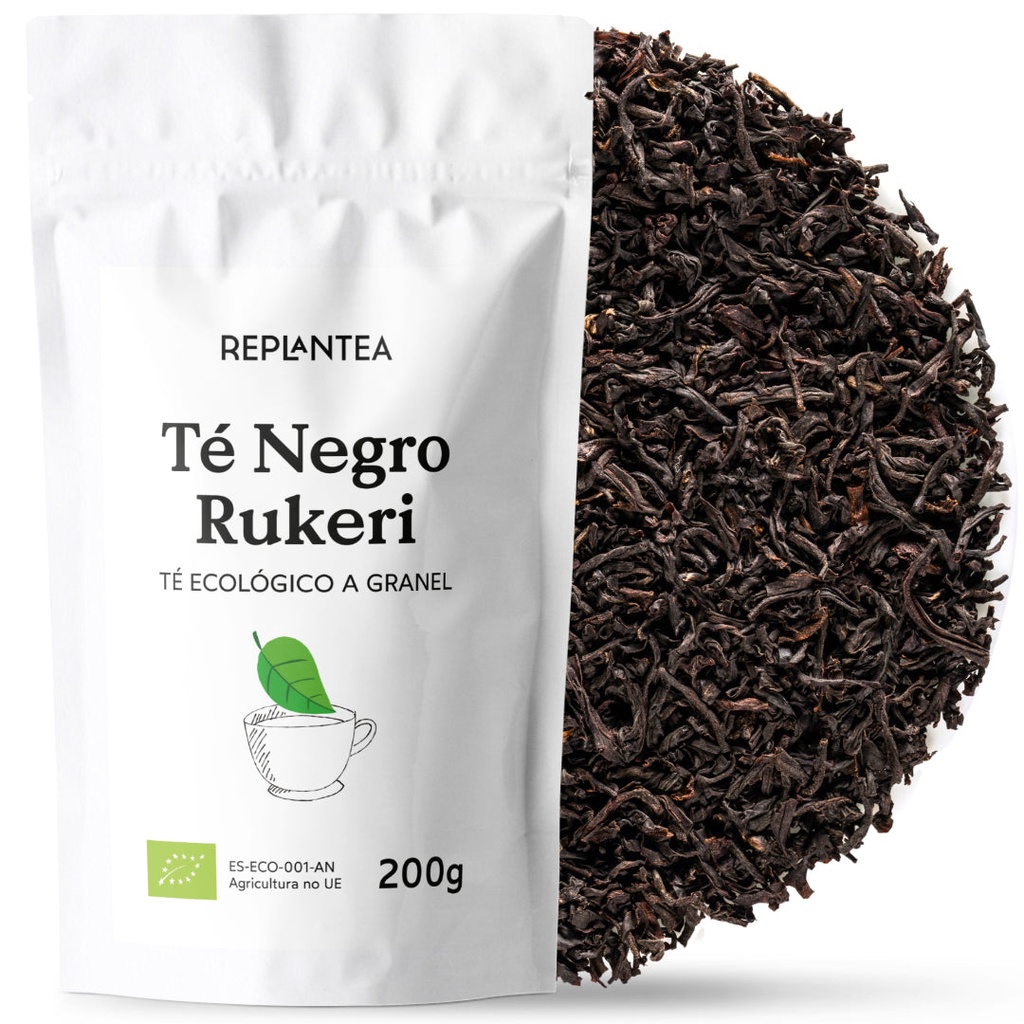 TE NEGRO GRANEL Ecológico 200g (100 Tazas) | Té Negro Ecológico a Granel en Formato Ahorro de Origen Ruanda REPLANTEA